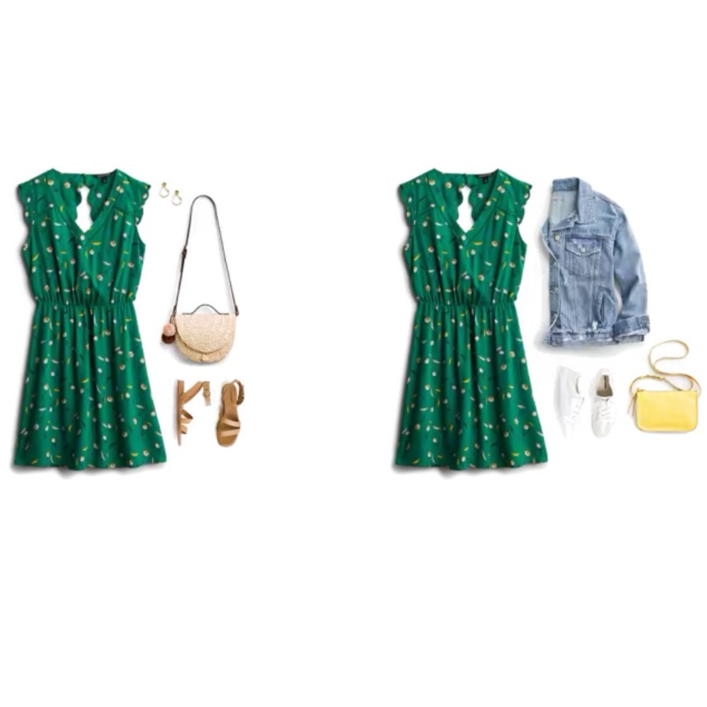 Keyhole back green dress